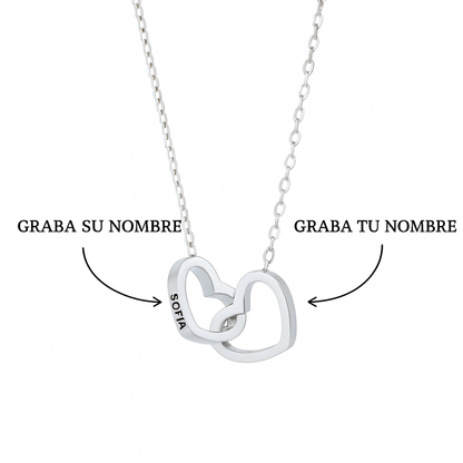 Caja de Rosa | Collar Dos Corazones Personalizable