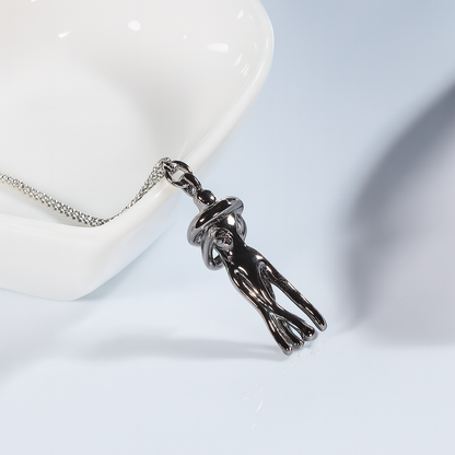 Colgante Abrazo Eterno Plata-Negro Para Mi Madre/Abuela (Con Carta Dedicatoria a Escoger)