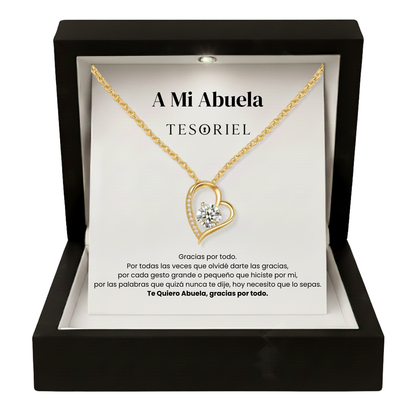 Colgante Corazón Eterno Oro 18k Para Mi Madre/Abuela (Con Carta Dedicatoria a Escoger)