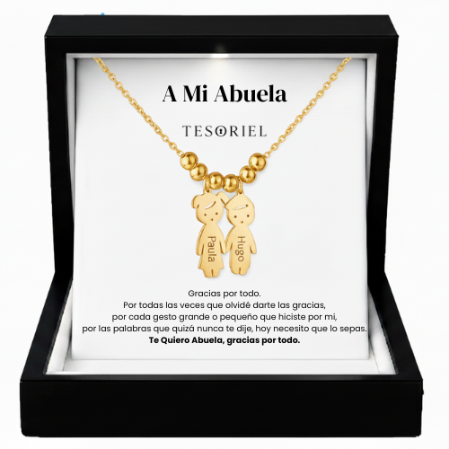 Colgante Descendientes Oro 18k Para Mi Madre/Abuela (Con Carta Dedicatoria a Escoger)