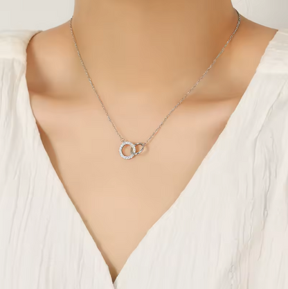 Colgante Aros Entrelazados Para Mi Hija (Con Carta Dedicatoria a Escoger)