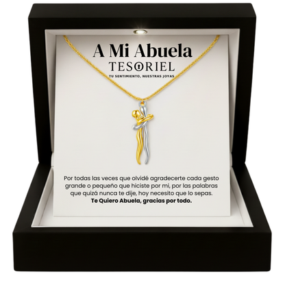 Colgante Abrazo Eterno Plata-Dorado con Cartas Especiales A Mi Abuela - Tesoriel