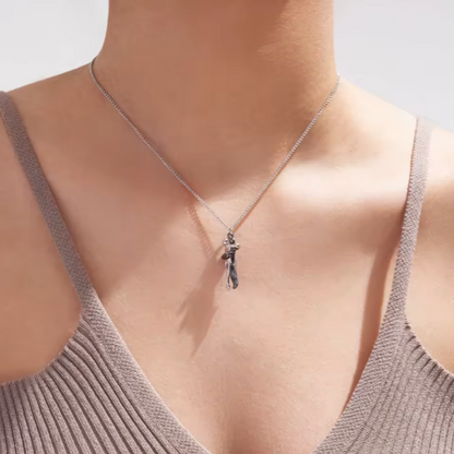 Colgante Abrazo Eterno Plata Negro Personalizable - Tesoriel