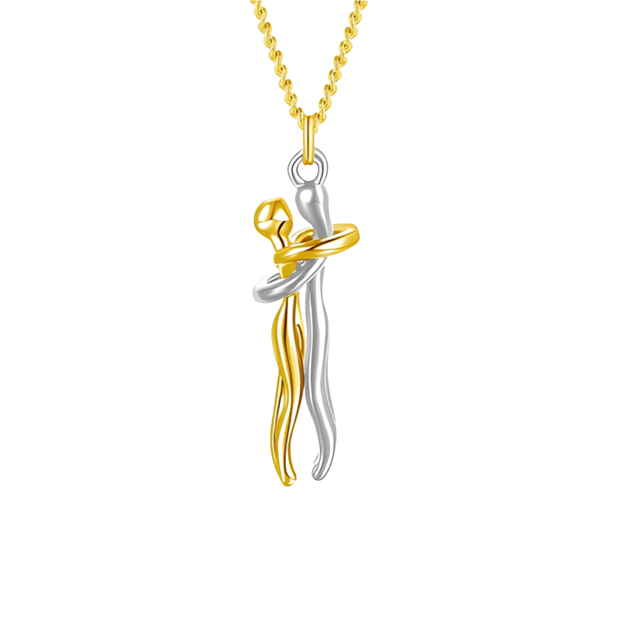 Colgante Abrazo Eterno Plata Oro Personalizable - Tesoriel