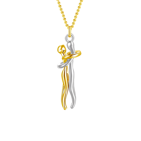 Colgante Abrazo Eterno Plata Oro Personalizable - Tesoriel