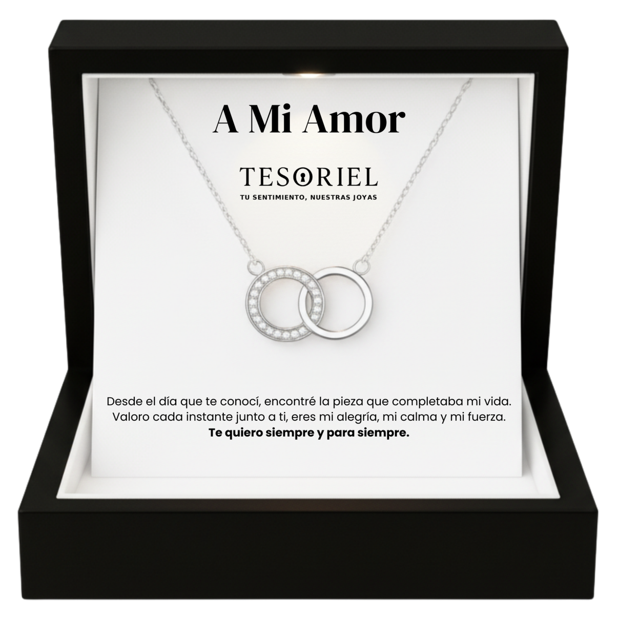 Colgante Aros Entrelazados con Cartas Especiales A Mi Amor - Tesoriel