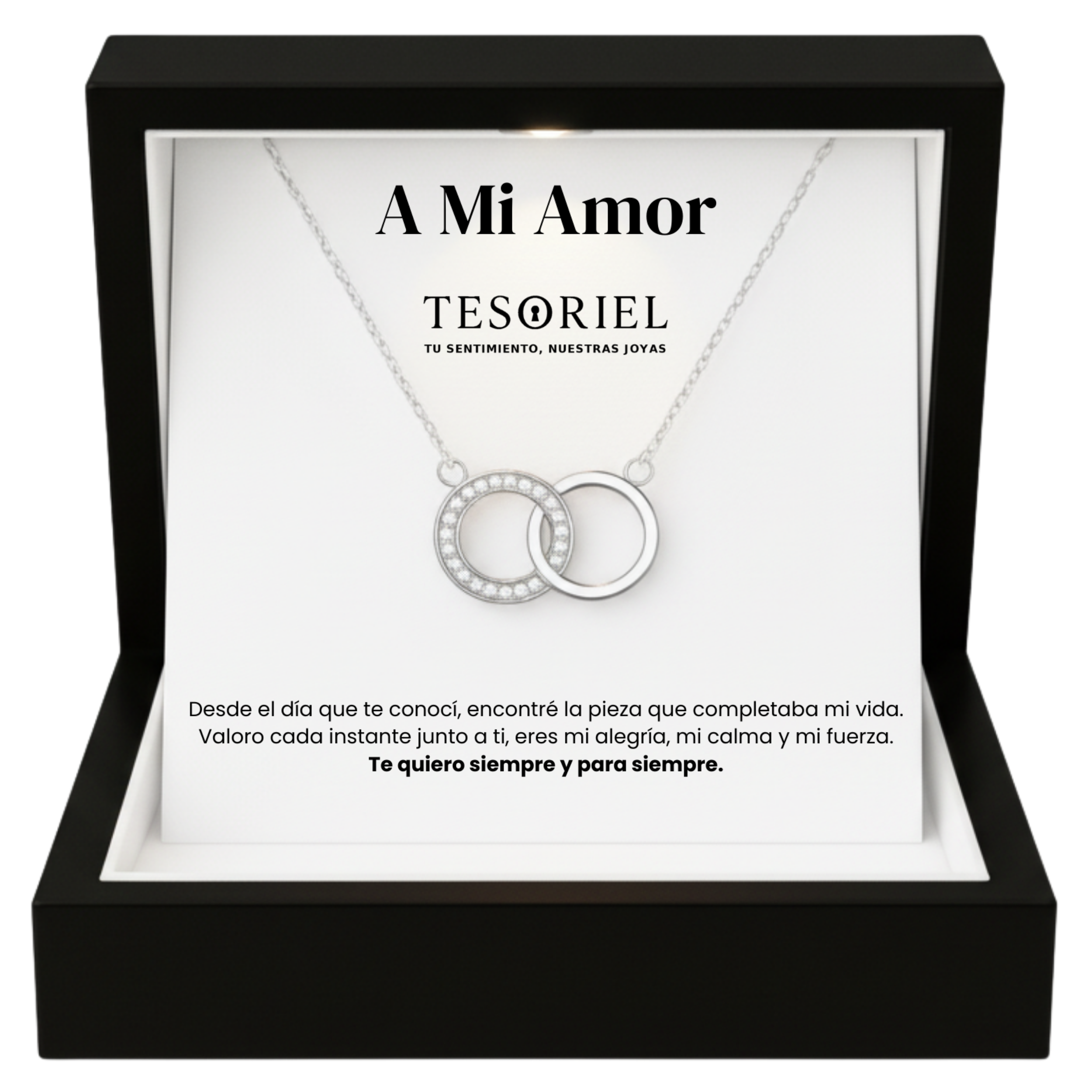 Colgante Aros Entrelazados con Cartas Especiales A Mi Amor - Tesoriel