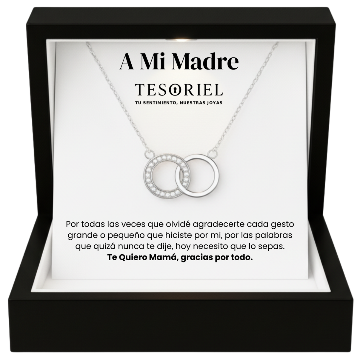 Colgante Aros Entrelazados con Cartas Especiales A Mi Madre - Tesoriel