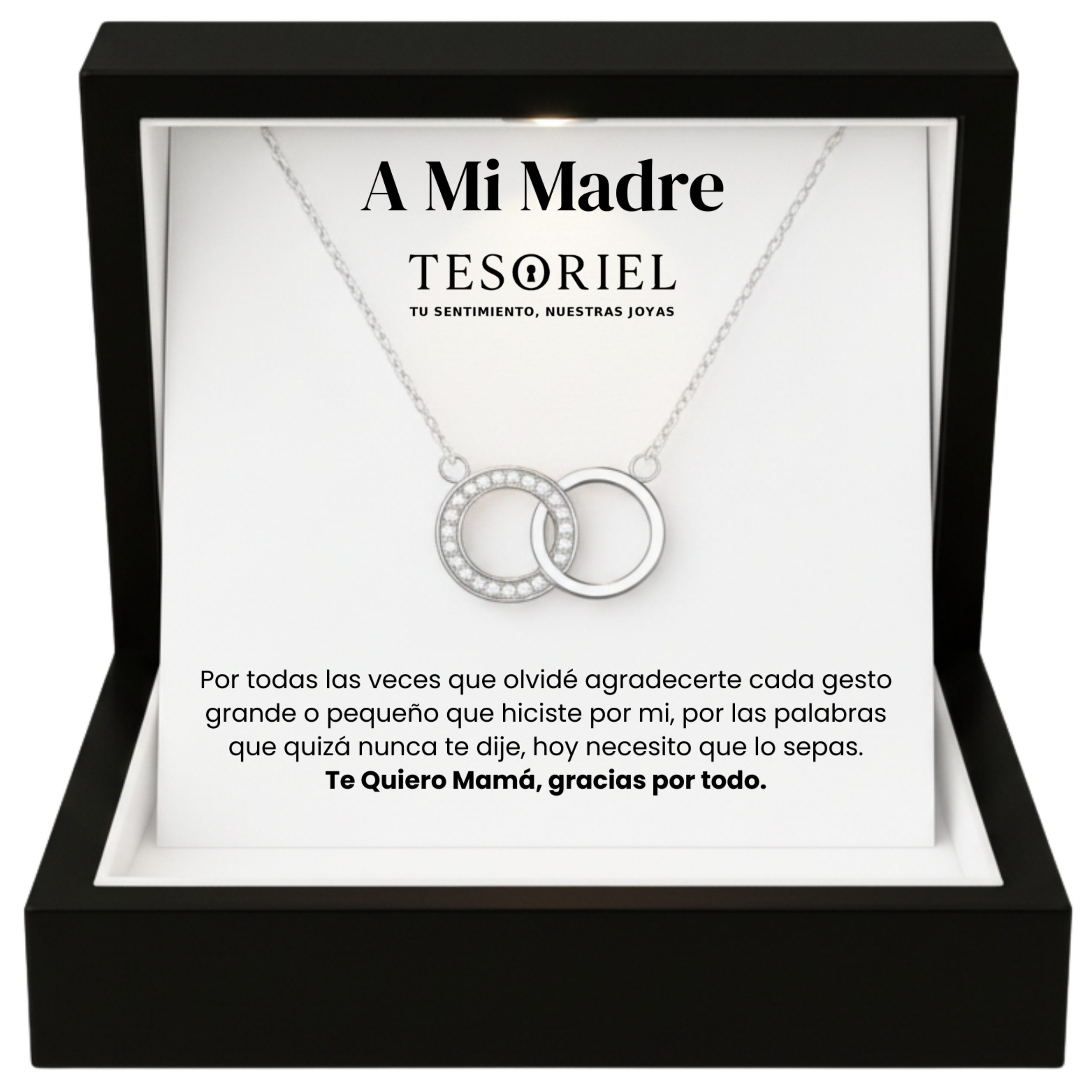 Colgante Aros Entrelazados con Cartas Especiales A Mi Madre - Tesoriel