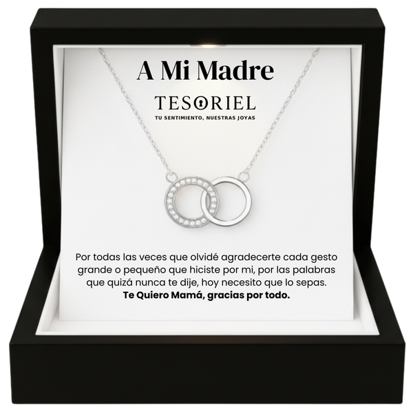 Colgante Aros Entrelazados con Cartas Especiales A Mi Madre - Tesoriel