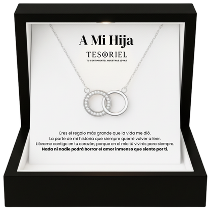 Colgante Aros Entrelazados con Cartas Especiales Para Mi Hija - Tesoriel
