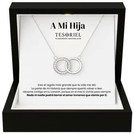 Colgante Aros Entrelazados con Cartas Especiales Para Mi Hija - Tesoriel