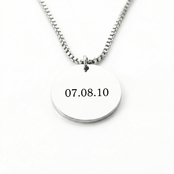Colgante Circular Fecha Personalizable - Tesoriel