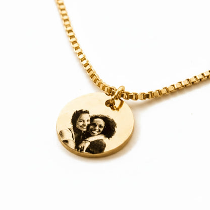 Colgante Circular Imagen Personalizable Dorado - Tesoriel