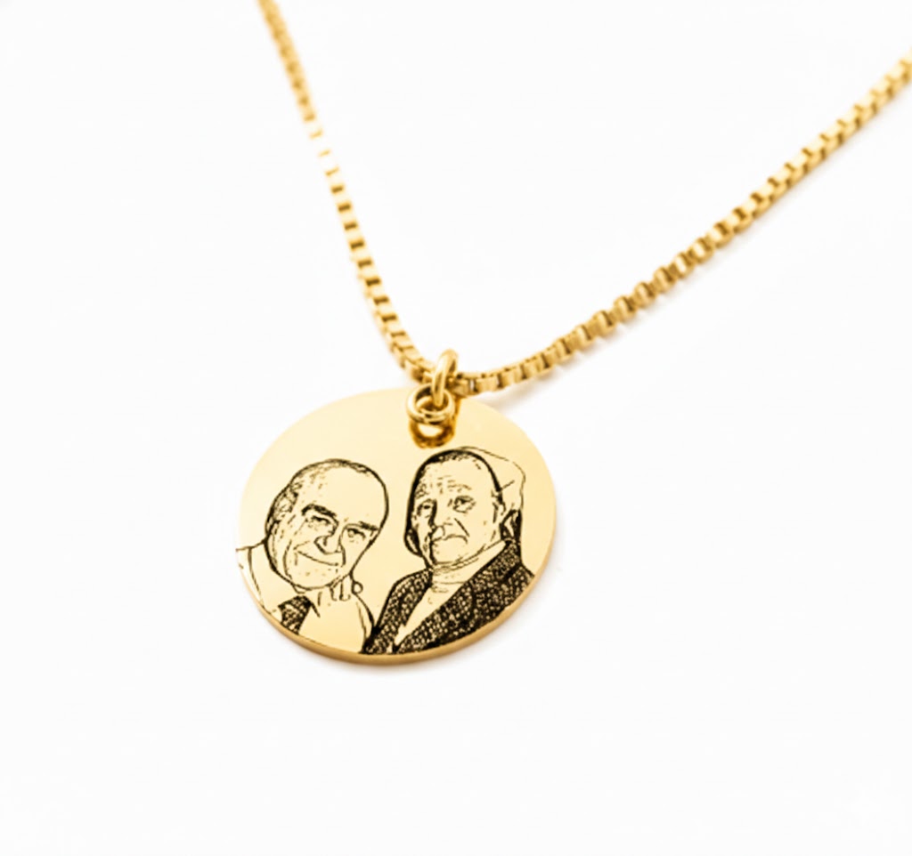 Colgante Circular Imagen Silueta Personalizable Dorado - Tesoriel