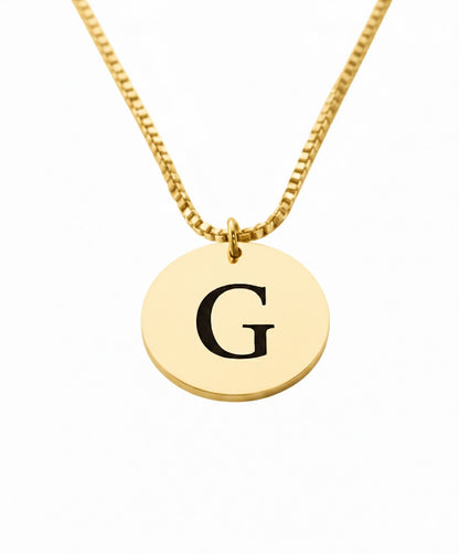 Colgante Circular Inicial Personalizable Dorado - Tesoriel