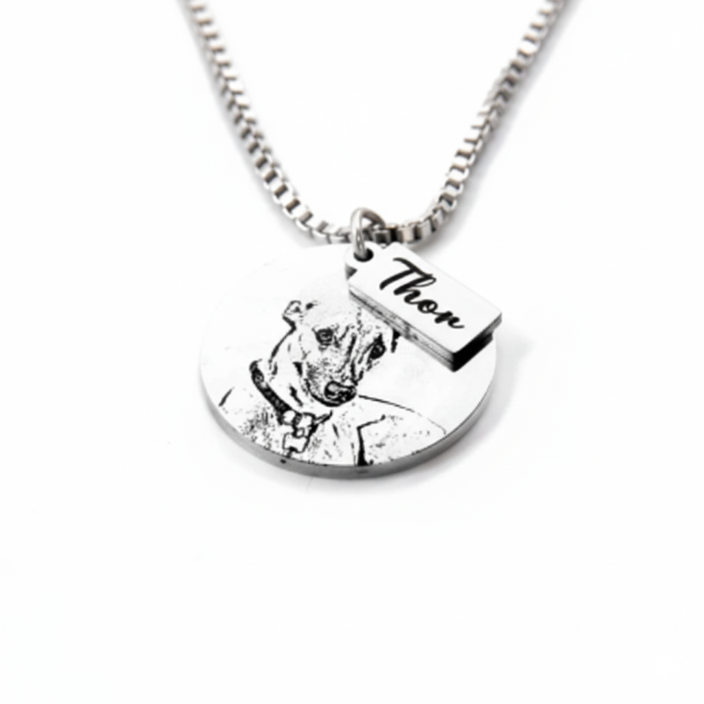 Colgante Circular Mascota Silueta Personalizable - Tesoriel