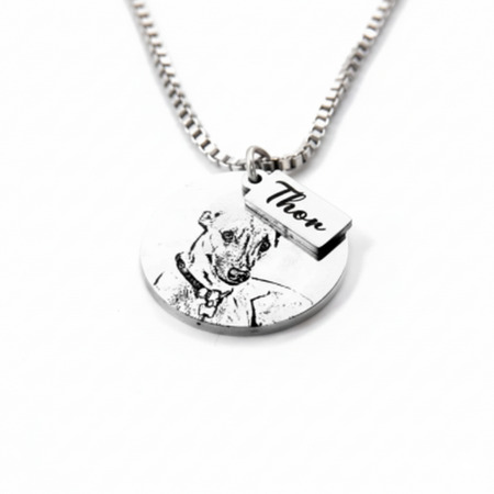 Colgante Circular Mascota Silueta Personalizable - Tesoriel