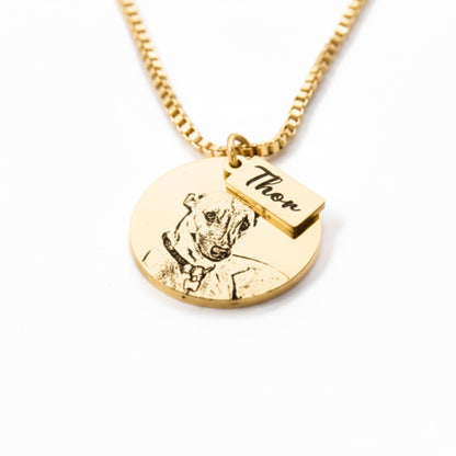 Colgante Circular Mascota Silueta Personalizable Dorado - Tesoriel