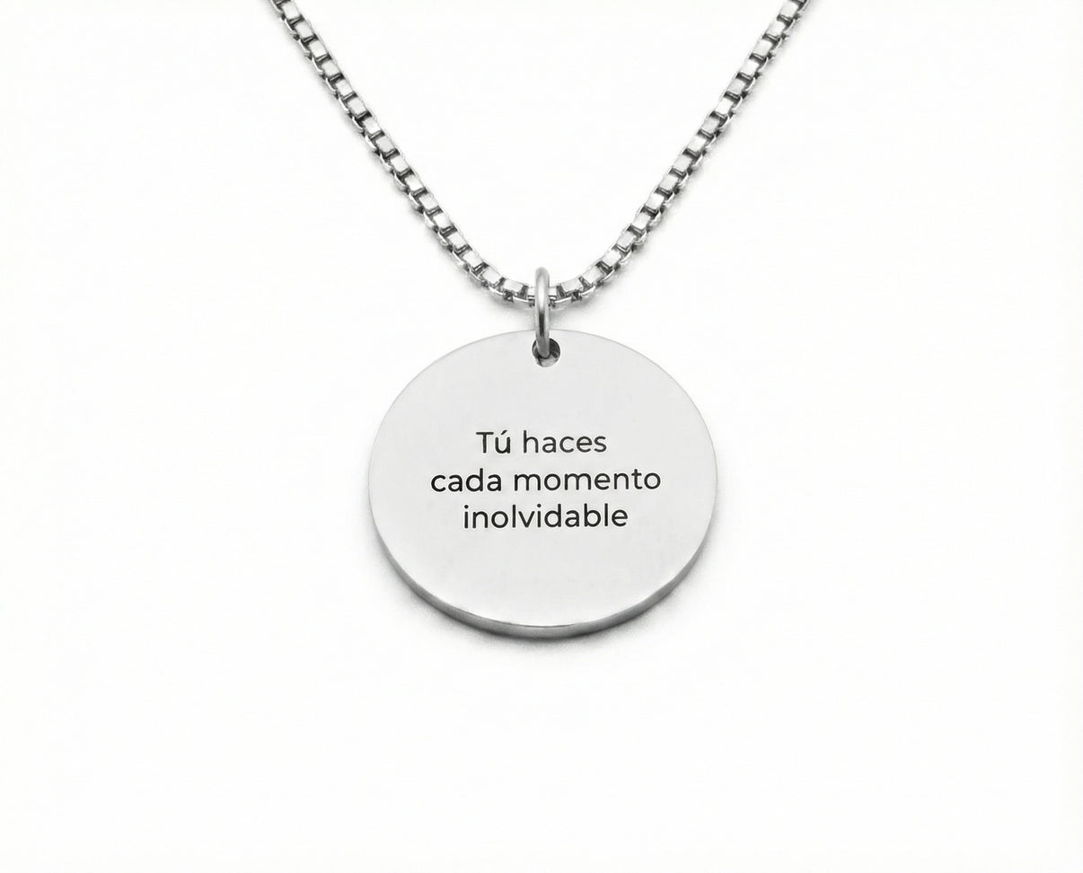 Colgante Circular Texto Personalizable - Tesoriel