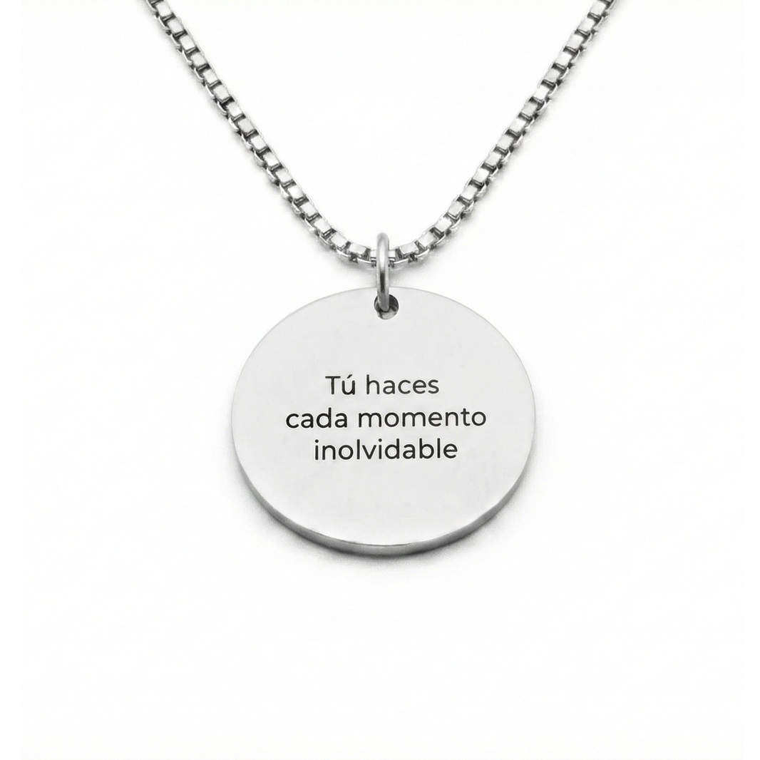 Colgante Circular Texto Personalizable - Tesoriel