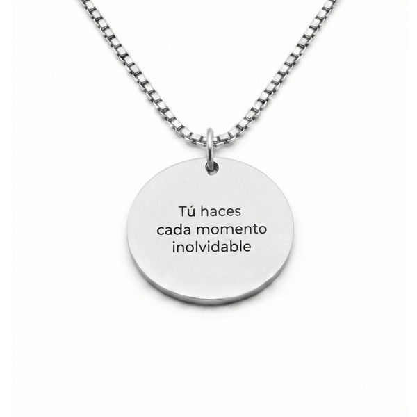 Colgante Circular Texto Personalizable - Tesoriel