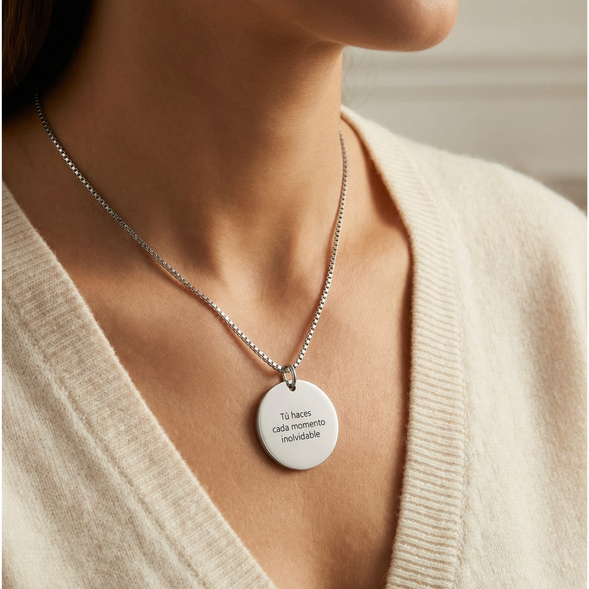 Colgante Circular Texto Personalizable - Tesoriel