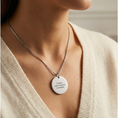 Colgante Circular Texto Personalizable - Tesoriel
