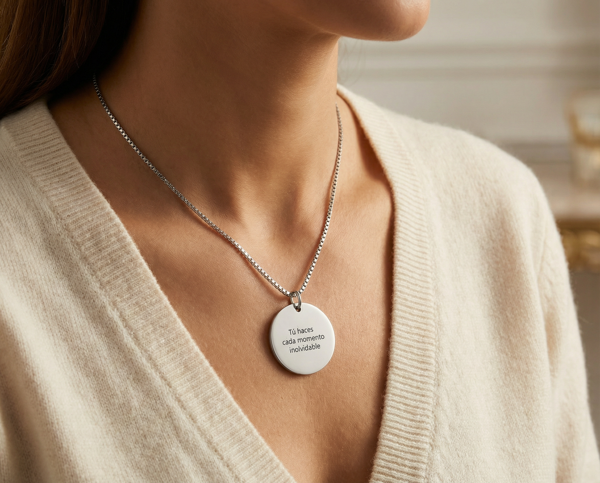 Colgante Circular Texto Personalizable - Tesoriel