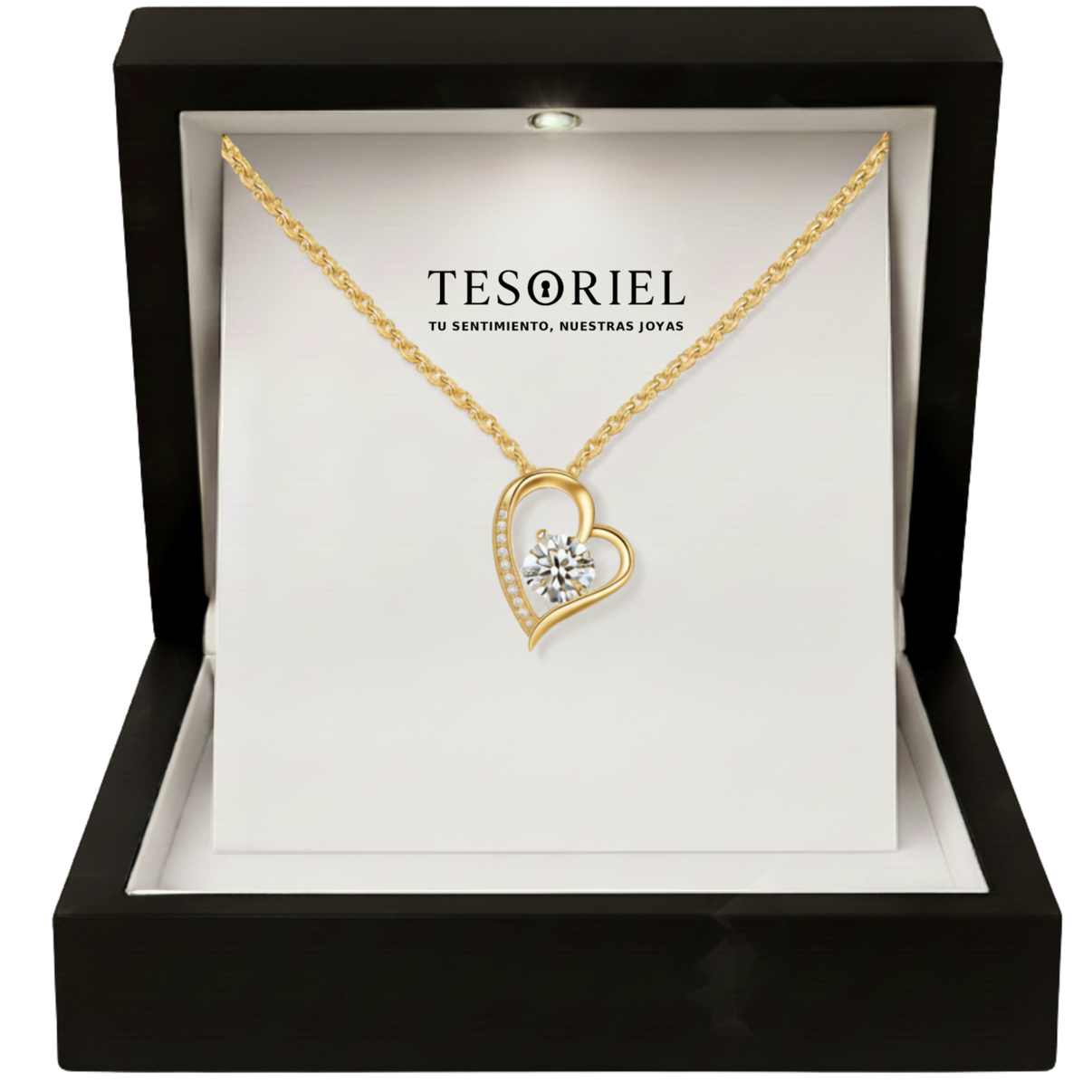 Colgante Corazón Eterno Dorado con Cartas Especiales A Mano - Tesoriel