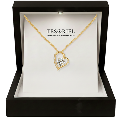 Colgante Corazón Eterno Dorado con Cartas Especiales A Mano - Tesoriel