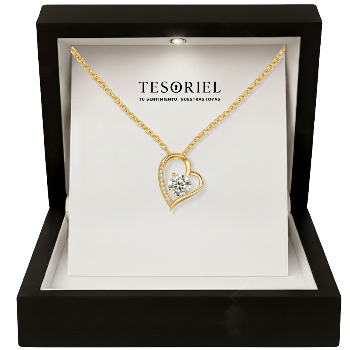 Colgante Corazón Eterno Dorado con Cartas Especiales A Mano - Tesoriel