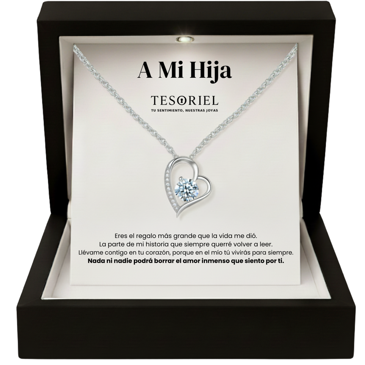 Colgante Corazón Eterno con Cartas Especiales Para Mi Hija - Tesoriel