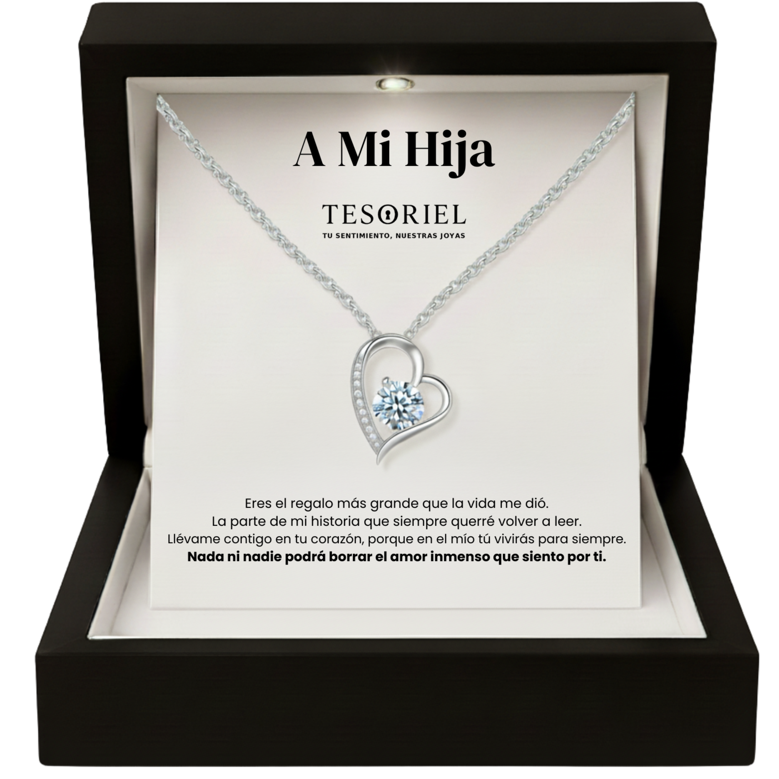 Colgante Corazón Eterno con Cartas Especiales Para Mi Hija - Tesoriel