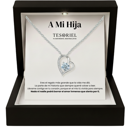 Colgante Corazón Eterno con Cartas Especiales Para Mi Hija - Tesoriel