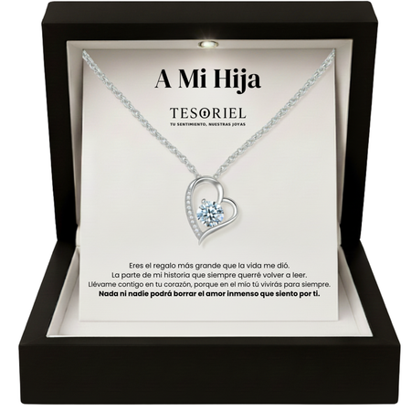 Colgante Corazón Eterno con Cartas Especiales Para Mi Hija - Tesoriel