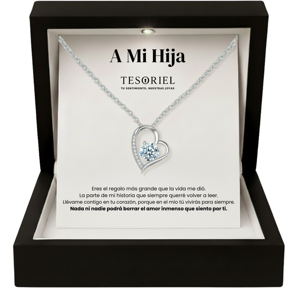 Colgante Corazón Eterno con Cartas Especiales Para Mi Hija - Tesoriel