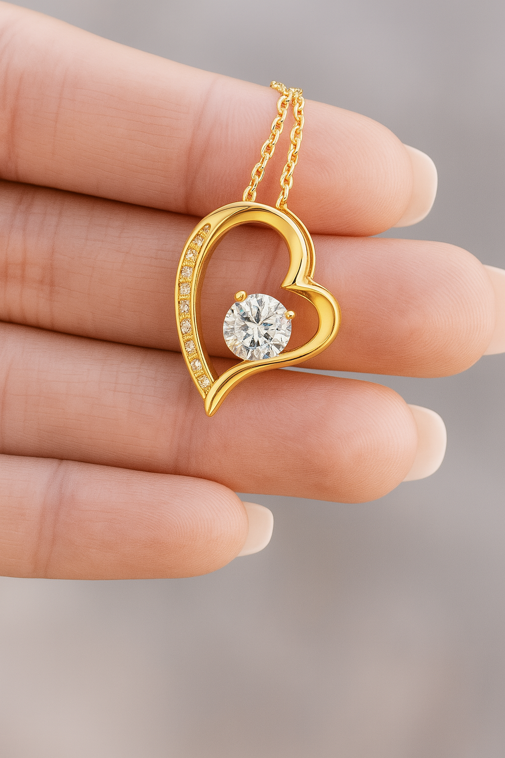 Colgante Corazón Eterno Dorado -Tesoriel