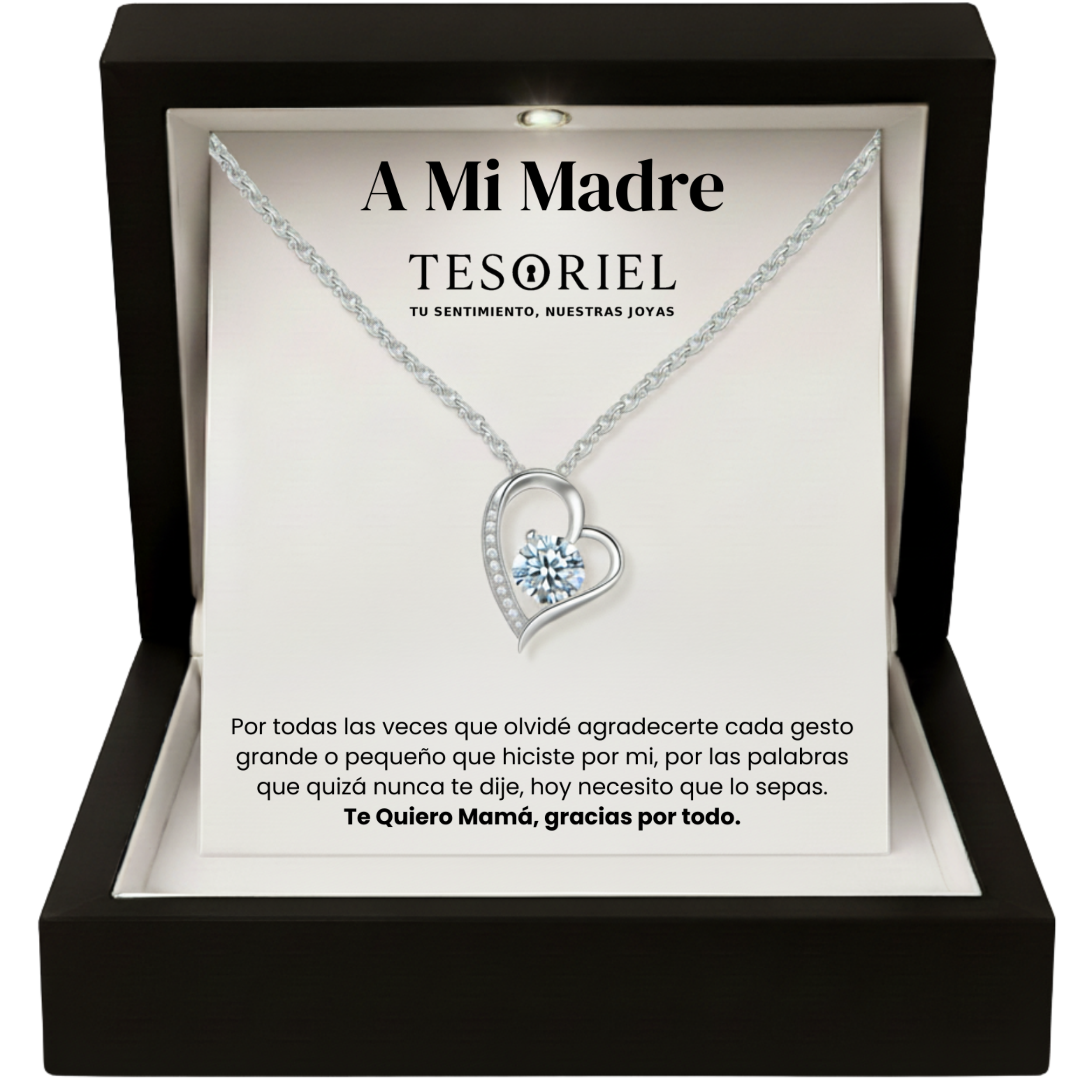 Colgante Corazón Eterno con Cartas Especiales A Mi Madre - Tesoriel