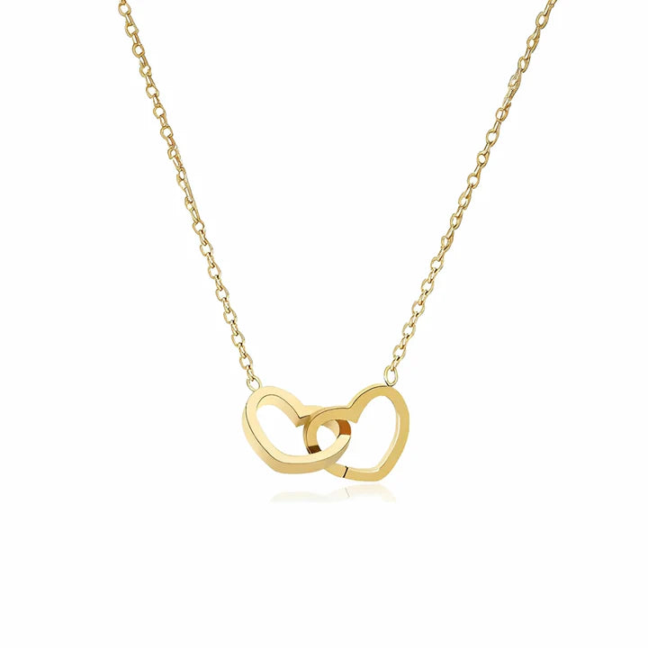 Colgante Corazones Entrelazados Dorado - Tesoriel