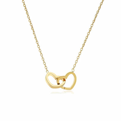 Colgante Corazones Entrelazados Dorado - Tesoriel