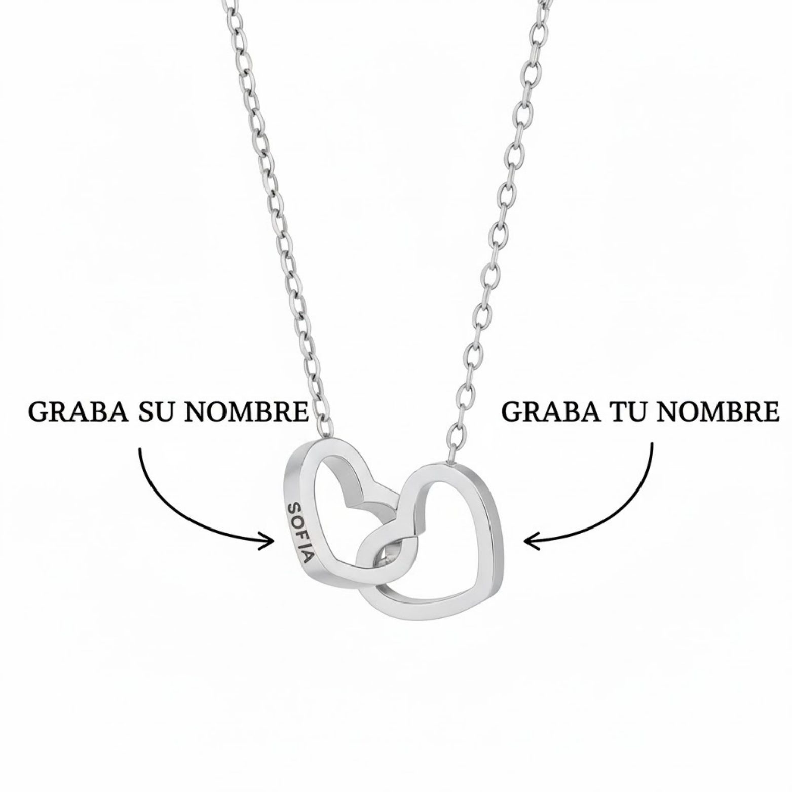 Colgante Corazones Entrelazados Personalizables - Tesoriel
