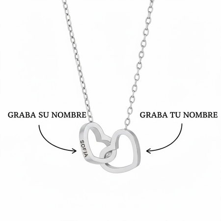 Colgante Corazones Entrelazados Personalizables - Tesoriel