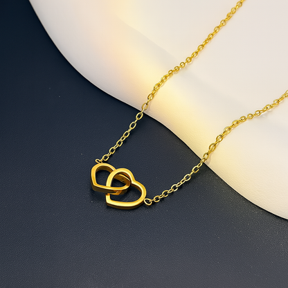 Colgante Corazones Entrelazados Personalizables Dorado - Tesoriel