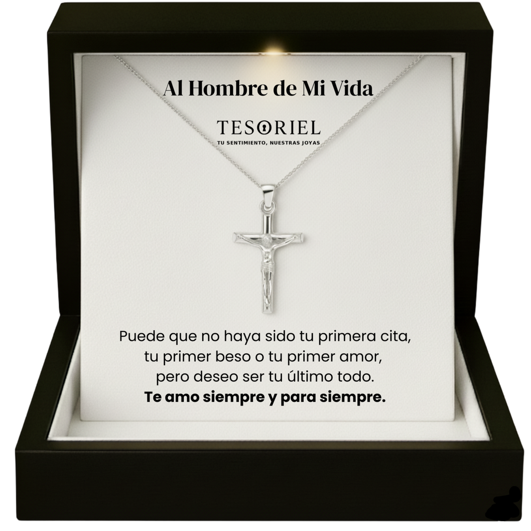 Colgante Cruz con Cartas Especiales Al Hombre de Mi Vida - Tesoriel