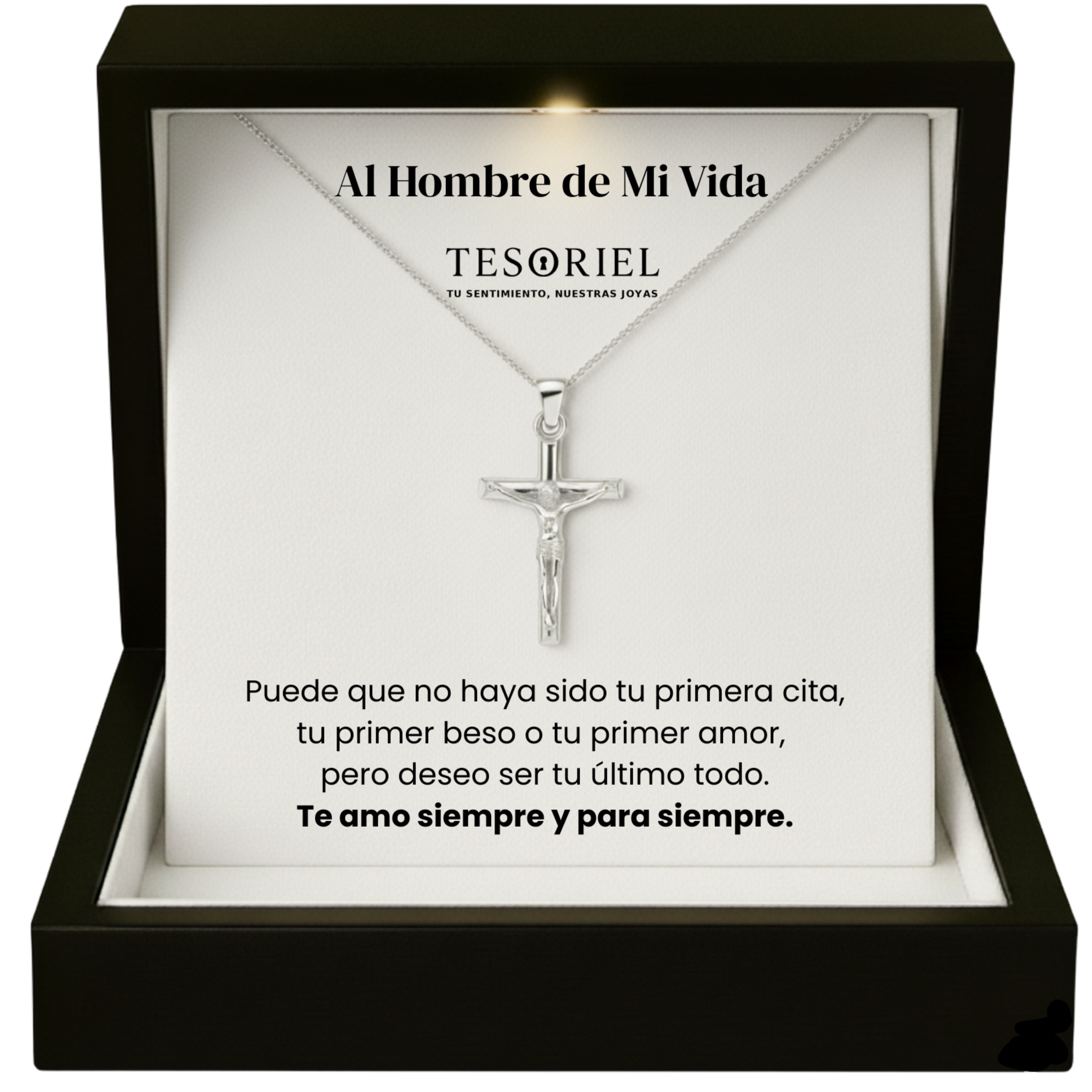 Colgante Cruz con Cartas Especiales Al Hombre de Mi Vida - Tesoriel