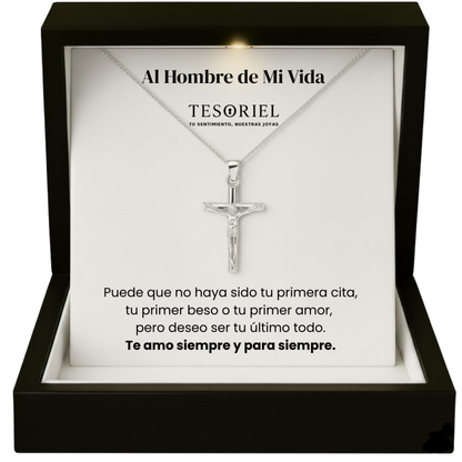 Colgante Cruz con Cartas Especiales Al Hombre de Mi Vida - Tesoriel
