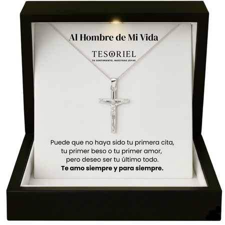 Colgante Cruz con Cartas Especiales Al Hombre de Mi Vida - Tesoriel