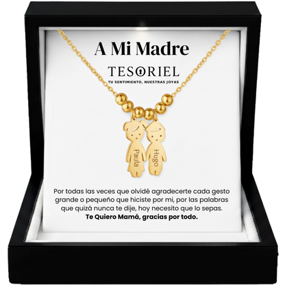 Colgante Descendientes Dorado con Cartas Especiales A Mi Madre - Tesoriel