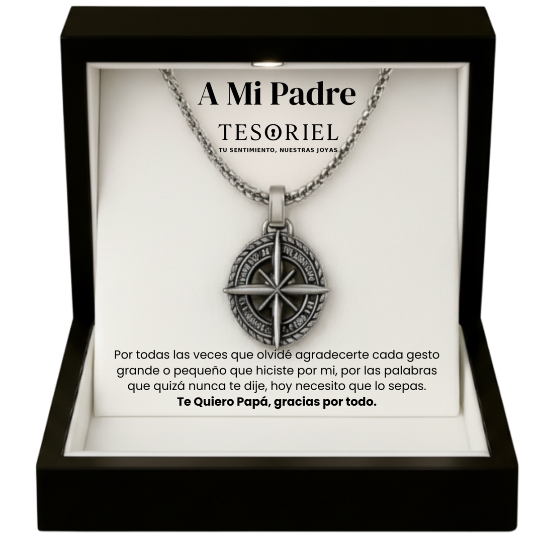 Colgante Estrella del Norte con Cartas Especiales A Mi Padre - Tesoriel